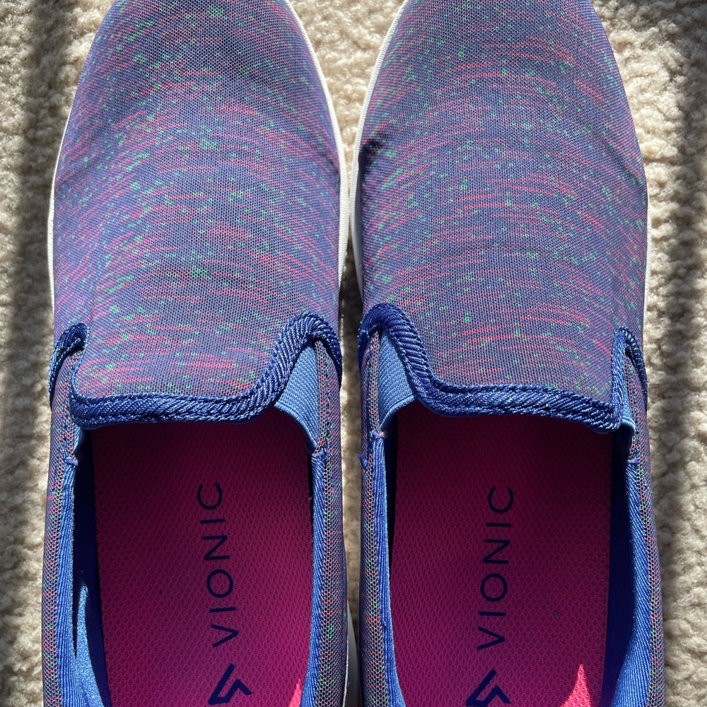 Vionic Slip-On Shoes with Pink Accents